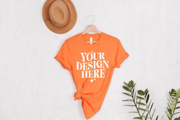 Bella Canvas 3001 Hanging Orange Mockup Review