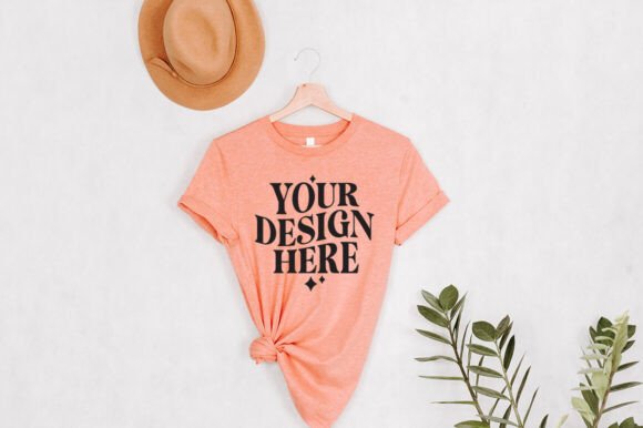 Bella Canvas 3001 Hanging Sunset Mockup - Graphics for Product Mockups