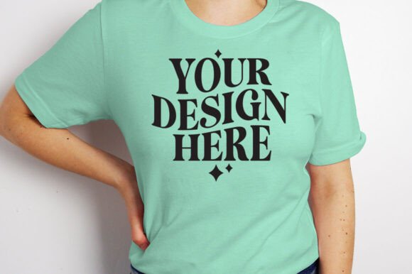 Bella Canvas 3001 Mint Triblend Mockup for Product Mockups and Graphics