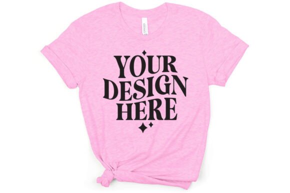 Bella Canvas 3001 Mockup Heather Pink - A Versatile Graphics Asset for Product Mockups