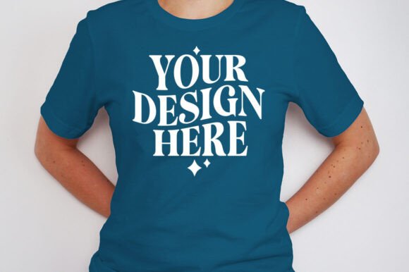 Bella Canvas 3001 Teal Mockup for Product Mockups and Graphics