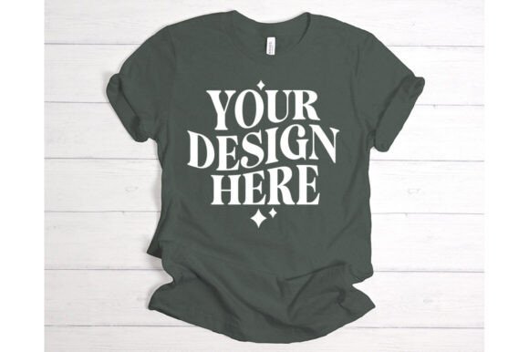 Bella Canvas Heather Forest Mockup for Product Mockups and Graphics