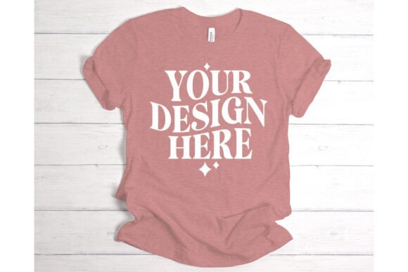 Bella Canvas Heather Mauve Mockup for Product Mockups and Graphics