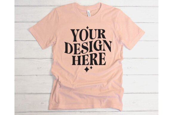 Bella Canvas Heather Peach Mockup for Product Mockups and Graphics