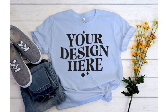 Bella Canvas Light Blue Mockup for Product Mockups and Graphics