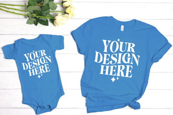 Bella Canvas Mommy and Me Blue Mockup Review