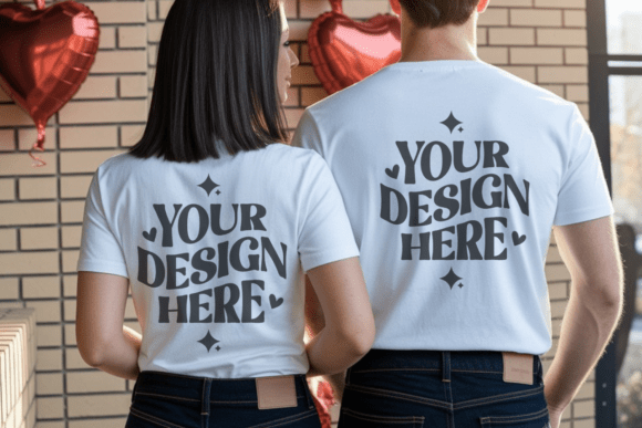 Bella Canvas Valentine Couple Mockup 5 - A Versatile Graphic Design Asset