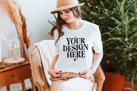 Christmas Bella Canvas 3001 Mockup 33 for Product Mockups and Graphics