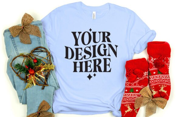 Christmas Bella Canvas 3001 Mockup Baby: A Graphic Design Asset for Product Mockups