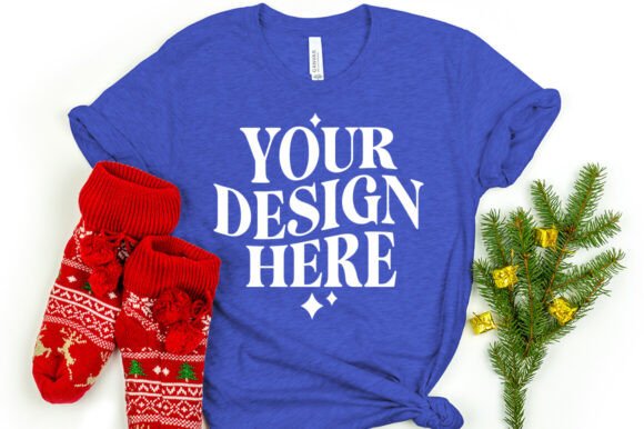 Christmas Bella Canvas 3001 Mockup Royal: A Graphic Design Asset for Product Mockups