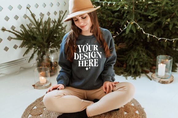 Christmas Gildan 18000 Mockup 10 - A Graphic Product Mockup for Seasonal Content