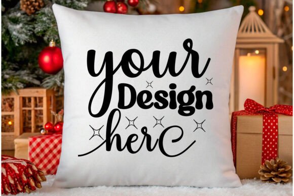 Christmas Pillow Mockup 16: A Graphic Design Asset for Seasonal Branding