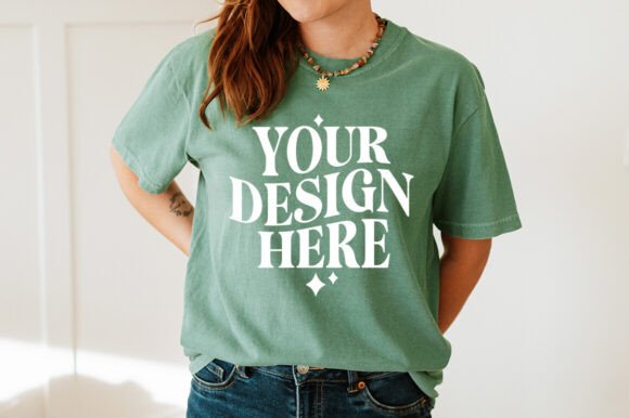 Comfort Colors 1717 Light Green Mockup for Product Mockups and Graphics
