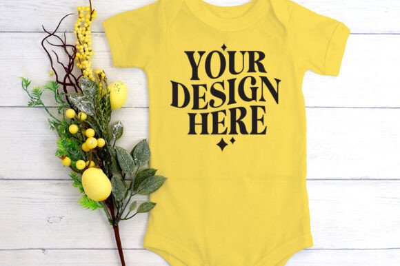 Easter Bella Canvas 100B Mockup Yellow - A Vibrant Graphic Asset for Product Mockups