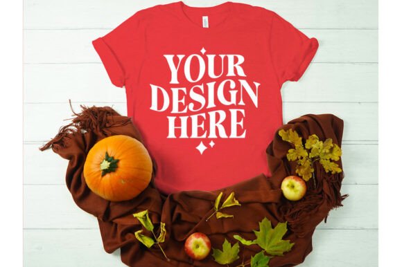 Fall Bella Canvas 3001 Mockup 15: A Graphic Design Asset for Product Mockups