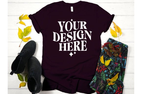 Fall Bella Canvas 3001 Mockup 31: A Graphic Design Asset for Product Mockups