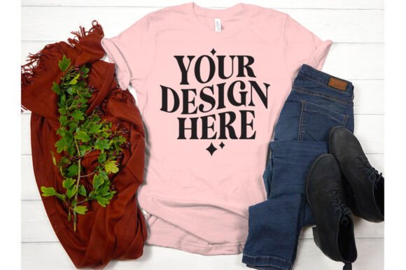 Fall Bella Canvas 3001 Mockup 34 for Product Mockups and Graphics