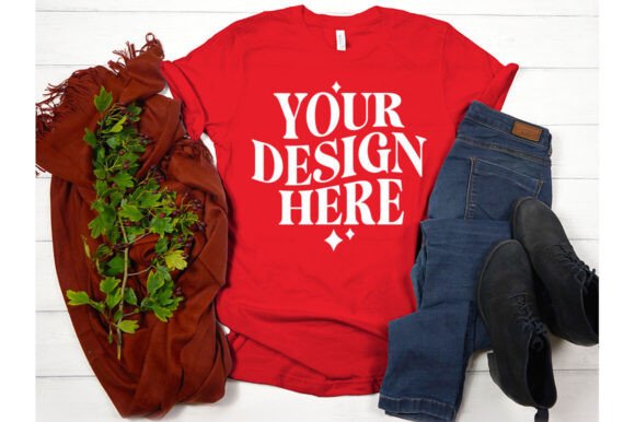 Fall Bella Canvas 3001 Mockup 35: A Graphic Design Asset for Product Mockups