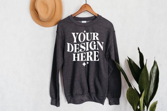 Gildan 18000 Hanging Dark Mockup for Product Mockups and Graphics