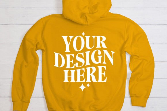Gildan 18500 Gold Hooded Mockup - A Graphic Design Asset for Product Mockups