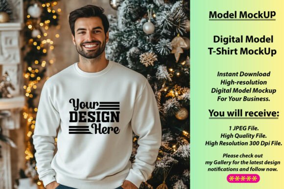 Gildan 18500 Men Christmas Hoodie Mockup Graphics