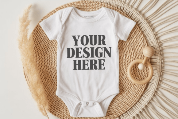 Rabbit Skins 4400 Baby Bodysuit Mockup 1 for Product Mockups and Graphics