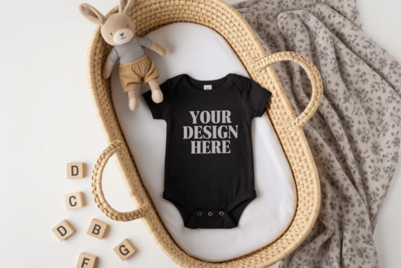 Rabbit Skins 4400 Baby Bodysuit Mockup 5 - A Graphic Design Asset for Product Mockups
