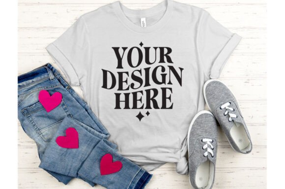 Valentine's Day BC3001 Silver Mockup for Graphics and Product Mockups