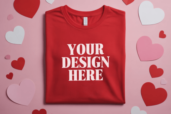 Valentine's Day Flat Lay Shirt Mockup 53 for Graphics and Product Mockups
