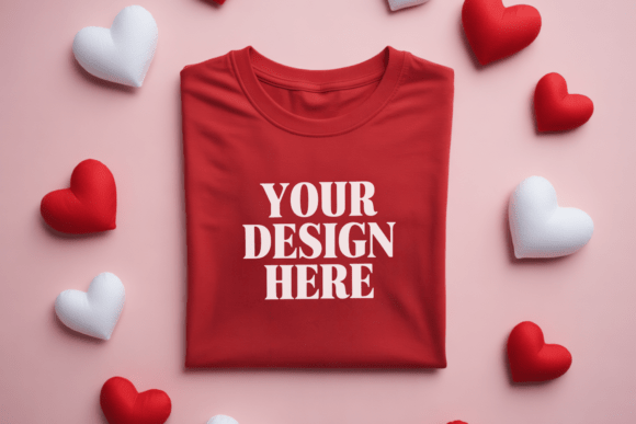 Valentine's Day Flat Lay Shirt Mockup 54: A Graphic Product Mockup for Content Creators